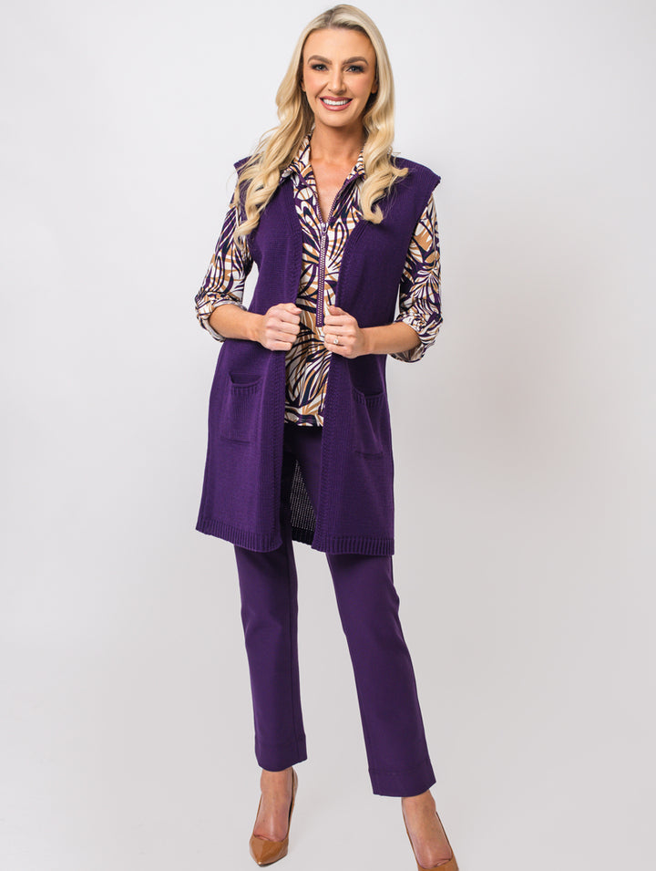 Diamonte Zip Top - Purple
